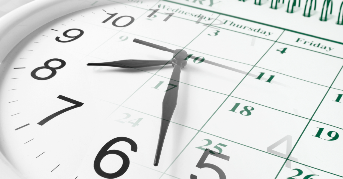 a clock and calendar indicating the long healing time of injuries